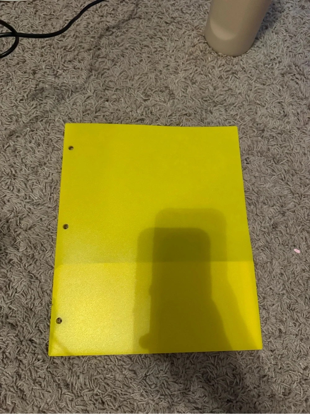 Yellow 3-Hole Plastic Binder